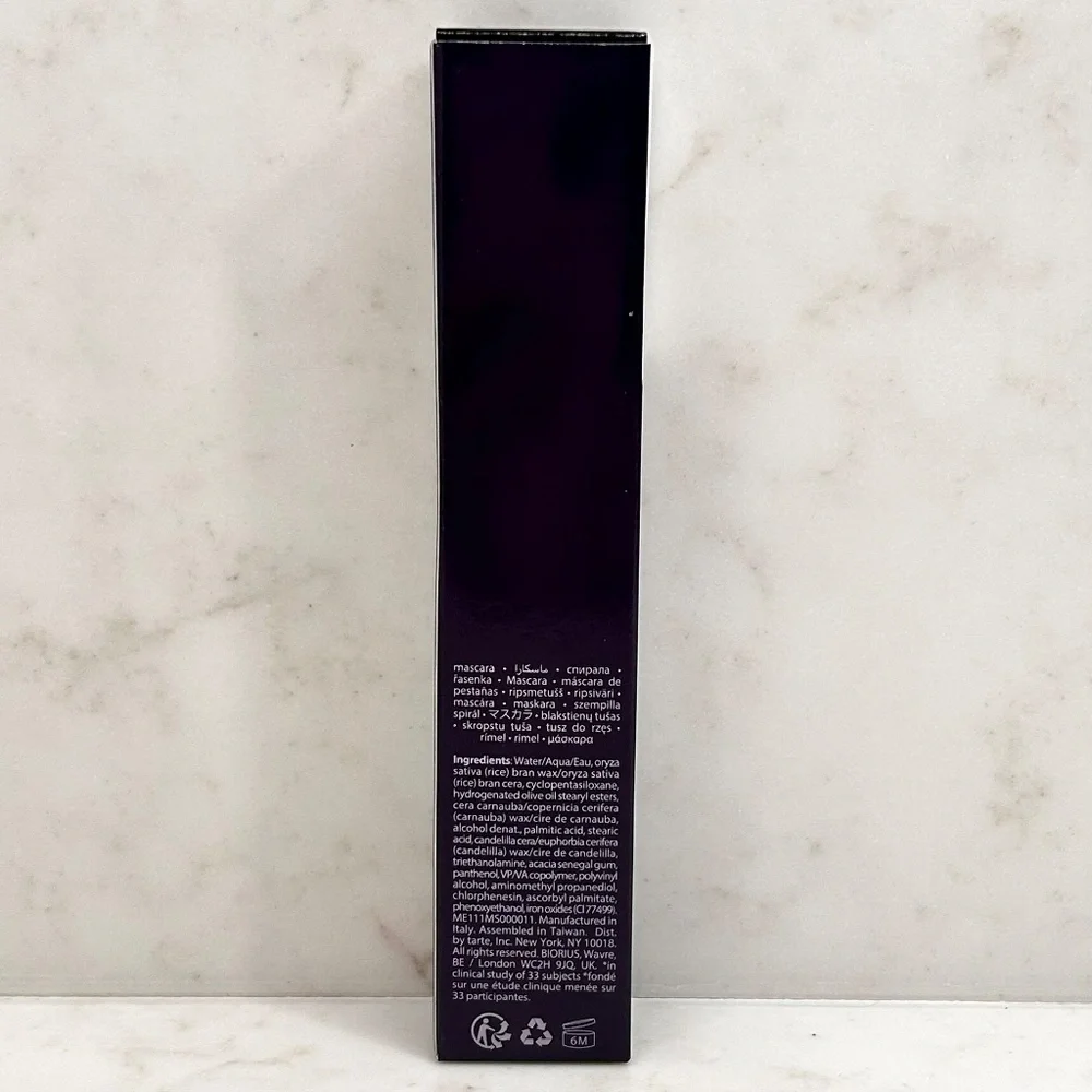NIB Tarte Lights Camera Lashes 4-in-1 Mascara Black Full‎ Size 6M PAO